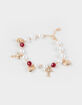 FULL TILT Cross/Pearl Charm Bracelet image number 1