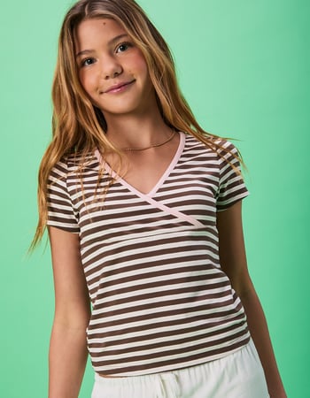 FULL TILT Girls Stripe Surplus Top Primary Image