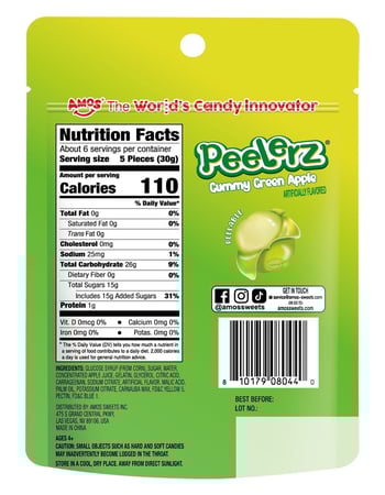 PEELERZ Peelable Green Apple Gummy Candy Alternative Image