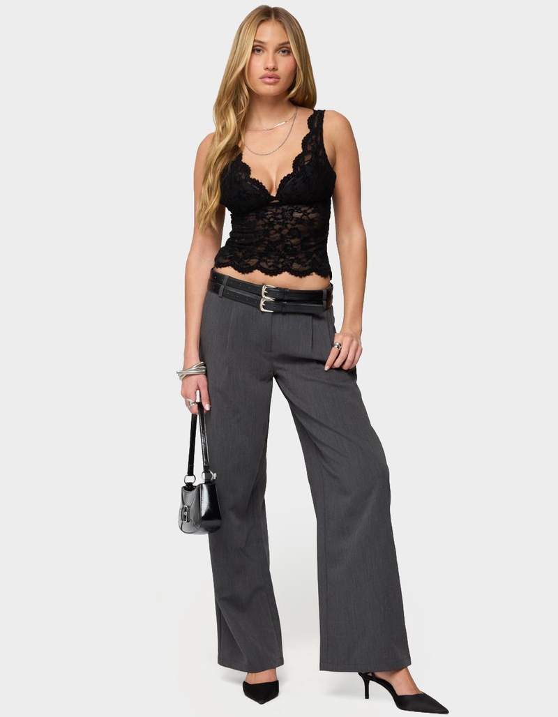 EDIKTED Araura Lace Velvet Floral Top image number 4