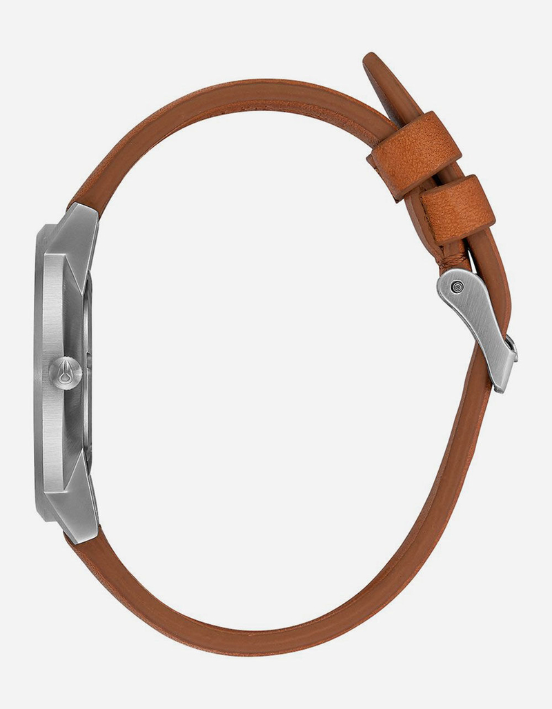 NIXON Daily Driver Porter Leather Silver & Tan Watch image number 1