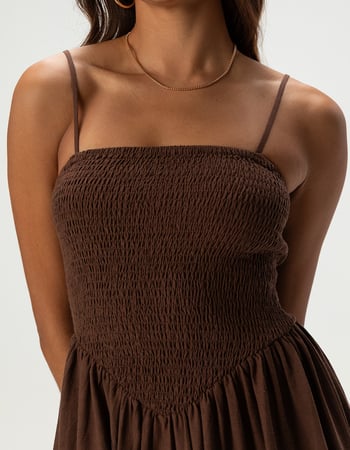 PATRONS OF PEACE Smocked Womens Midi Dress Alternative Image