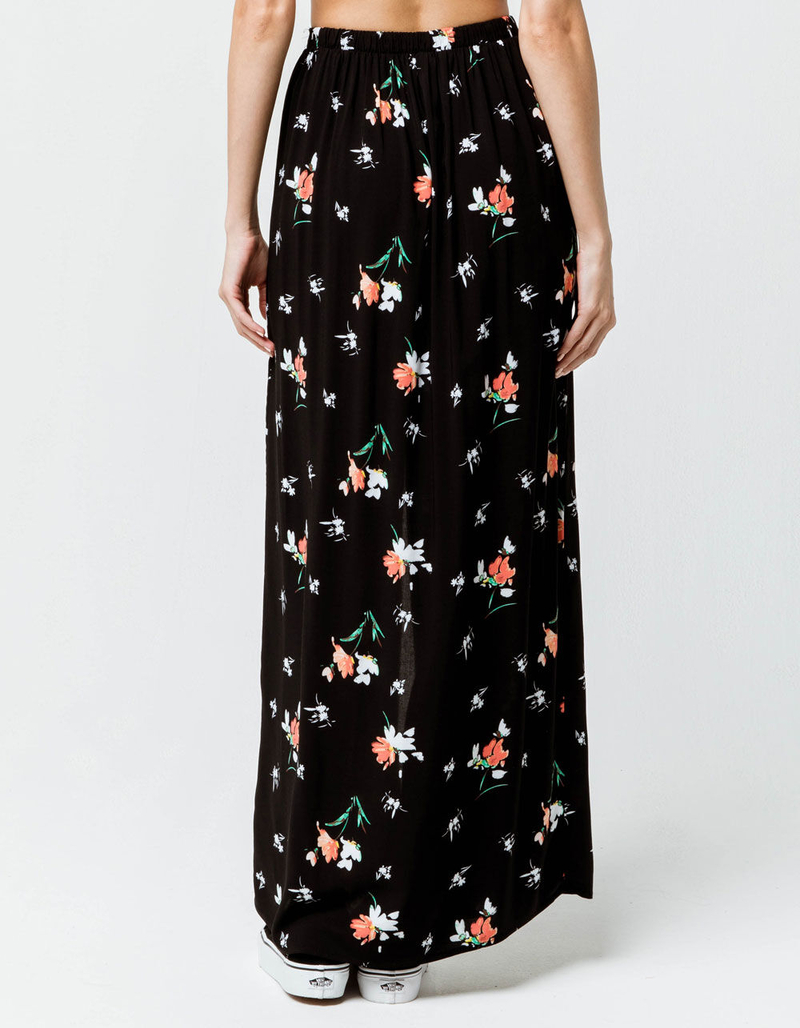 SKY AND SPARROW Floral Button Front Maxi Skirt image number 2