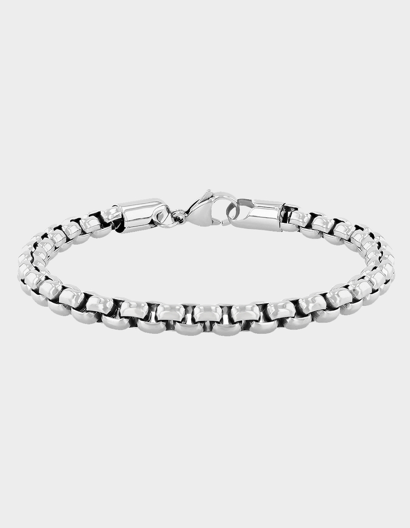 STEEL NATION Stainless Steel Rounded Box Link Bracelet image number 0
