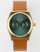 NIXON Time Teller Deluxe Leather Gold & Brown Watch image number 1