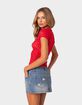 EDIKTED Kaori Sheer Lace Tee image number 5