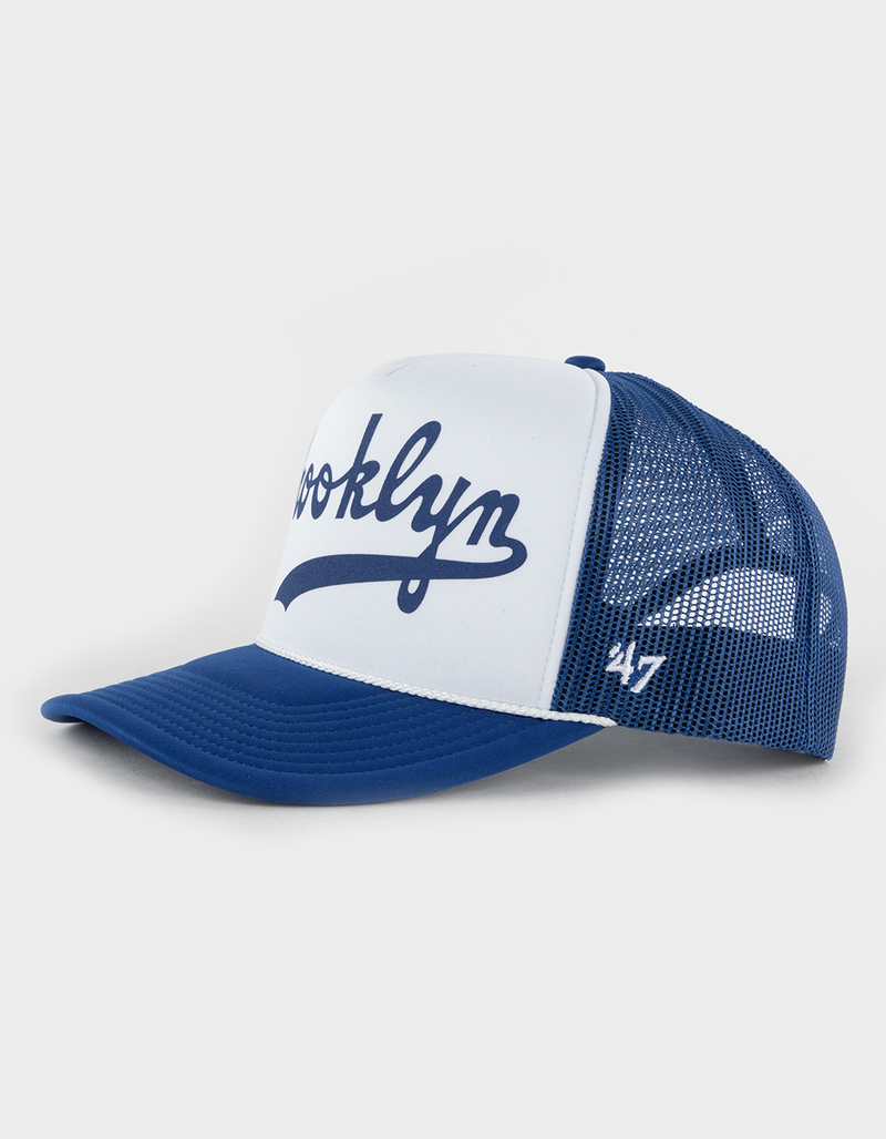 47 BRAND Los Angeles Dodgers Cooperstown Rewind Script '47 Trucker Hat image number 1