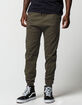 CHARLES AND A HALF Olive Mens Twill Jogger Pants image number 1