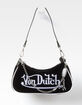 VON DUTCH Rhinestone Velvet Shoulder Bag image number 5