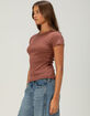 BOZZOLO Womens Rib Long Baby Tee image number 3