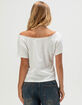 FULL TILT 90 Dot Womens Off The Shoulder Tee image number 4