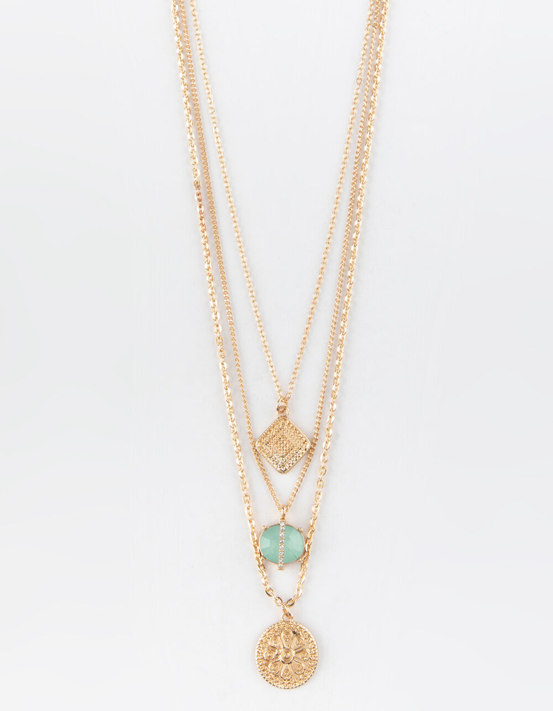 FULL TILT 3 Pack Crystal & Medallion Necklaces image number 0