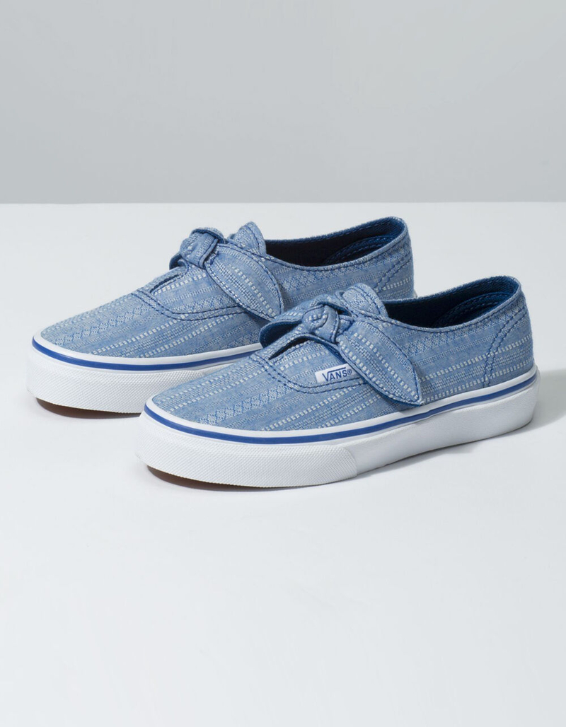 VANS Lace Chambray Authentic Knotted True Blue Girls Shoes image number 1