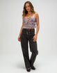 FULL TILT Tie Front Womens Mesh Tank Top image number 2