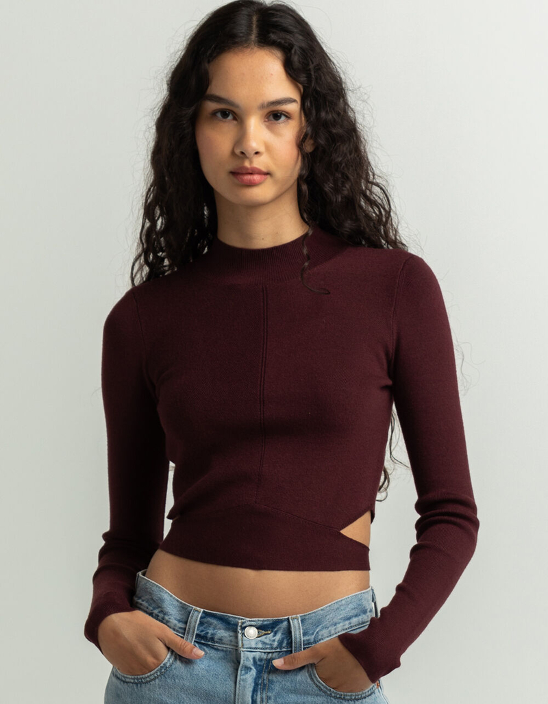 LUSH Cutout Wrap Womens Crop Top image number 0