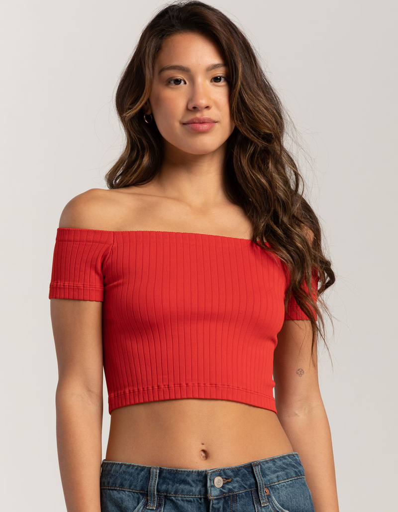 RSQ Womens Seamless Off The Shoulder Top image number 0