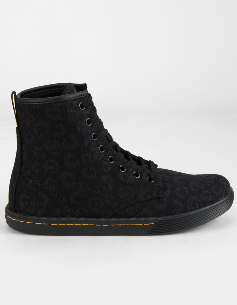 DR. MARTENS Sheridan Leopard Womens Canvas Boots image number 1