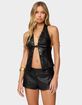 EDIKTED Reese Split Front Faux Leather Top image number 1