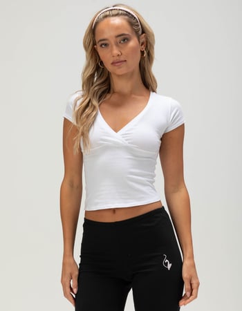 BOZZOLO Womens Surplice Tee Primary Image