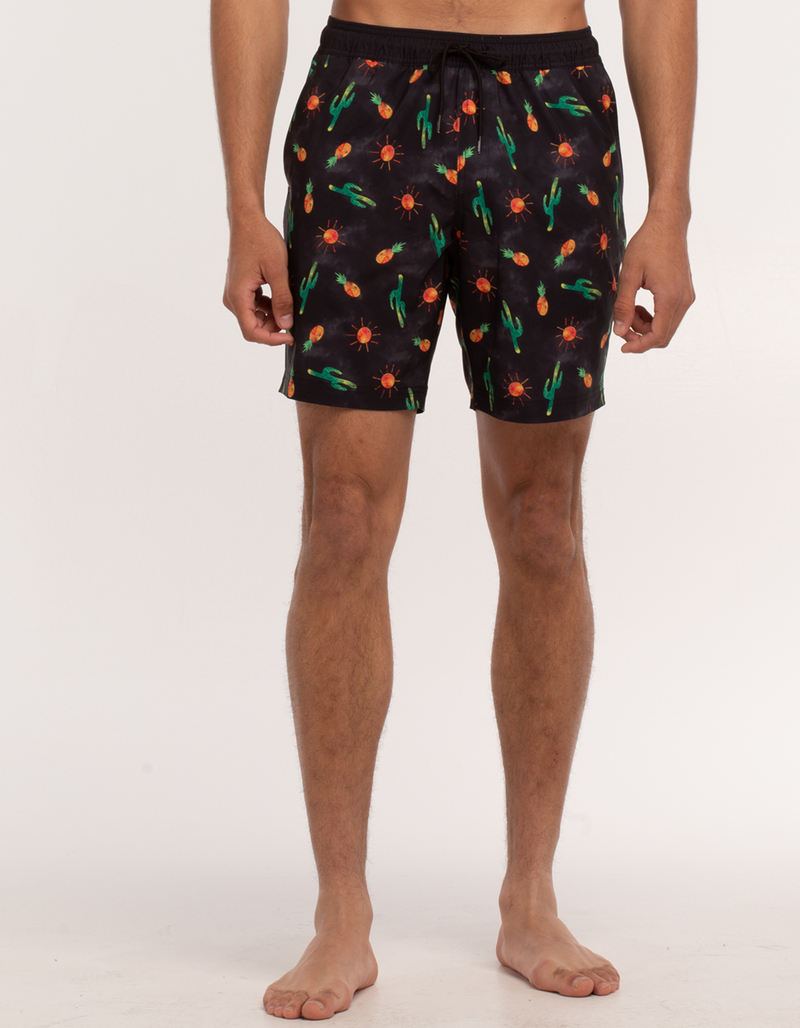 BLUE CROWN Fun Flora Mens Boardshorts image number 0