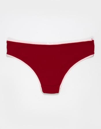 FULL TILT Bow Lace Trim Rib Cheeky Panties Alternative Image