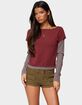 EDIKTED Layered Stripey Long Sleeve Tee image number 1