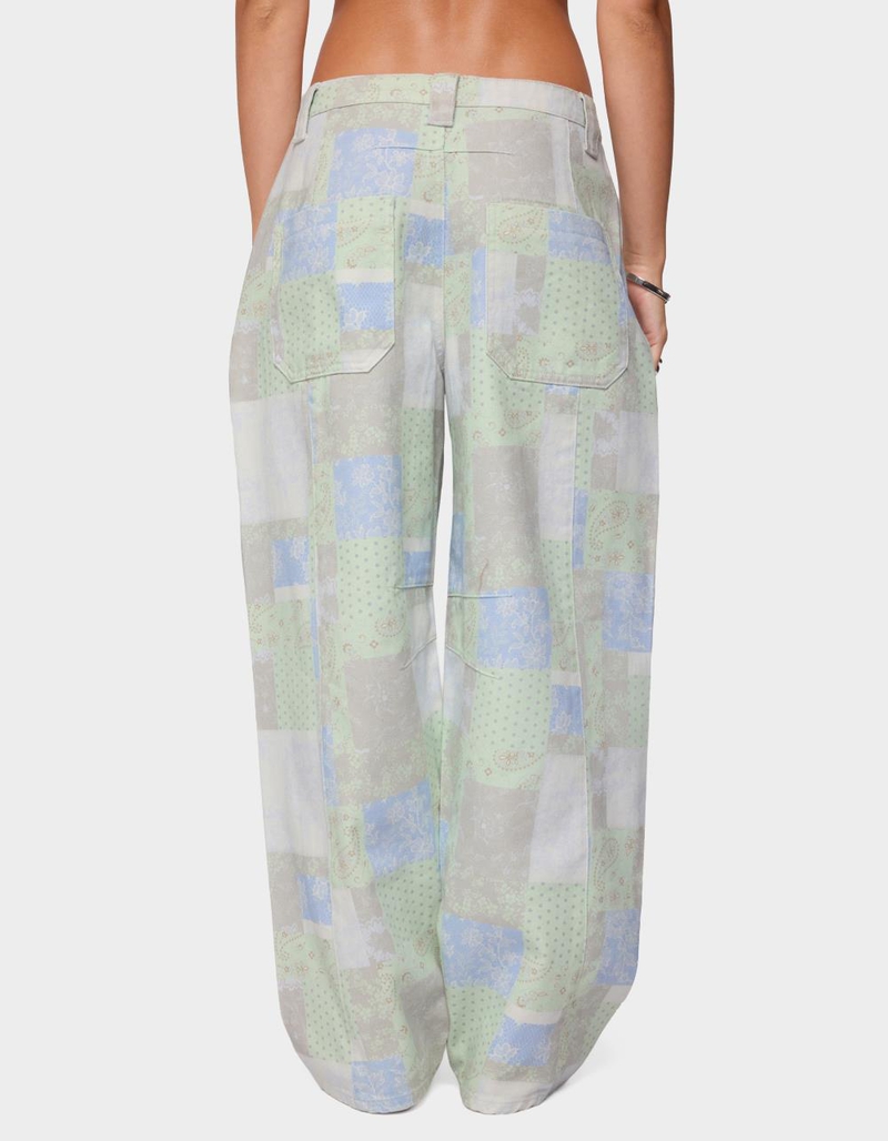 EDIKTED Patchwork Low Rise Baggy Jeans image number 2