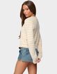 EDIKTED Aria Striped Fuzzy Knit Cardigan image number 3