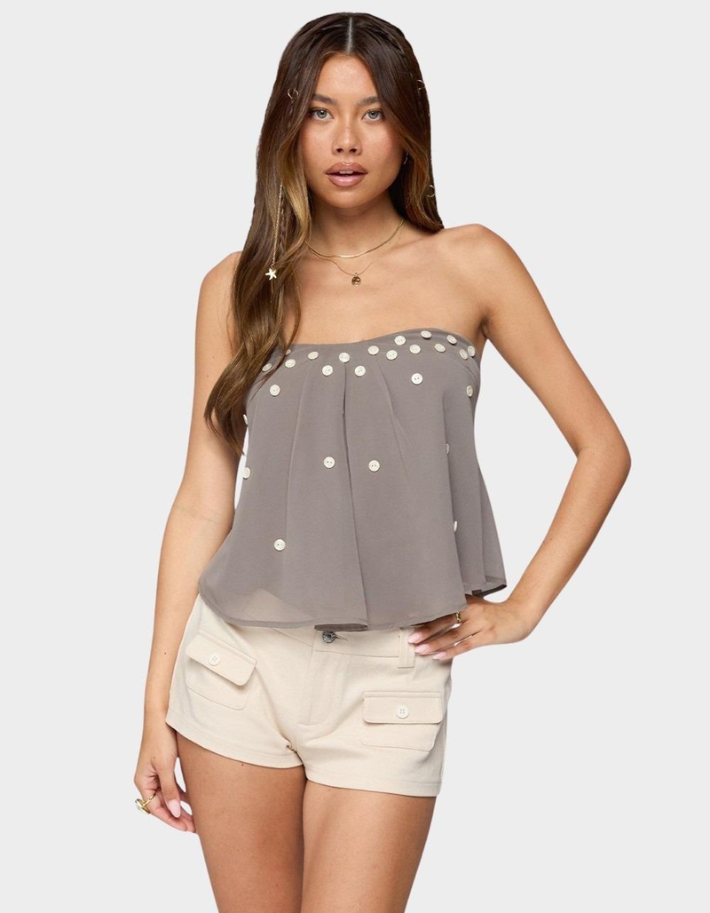 EDIKTED Lenie Strapless Chiffon Babydoll Top image number 0
