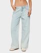 EDIKTED Petite Bow Pocket Relaxed Jeans image number 1
