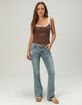 RSQ Womens Low Rise Floral Embroidered Bootcut Jeans image number 1