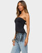 EDIKTED Sarika Asymmetric Fringe Strapless Top image number 2