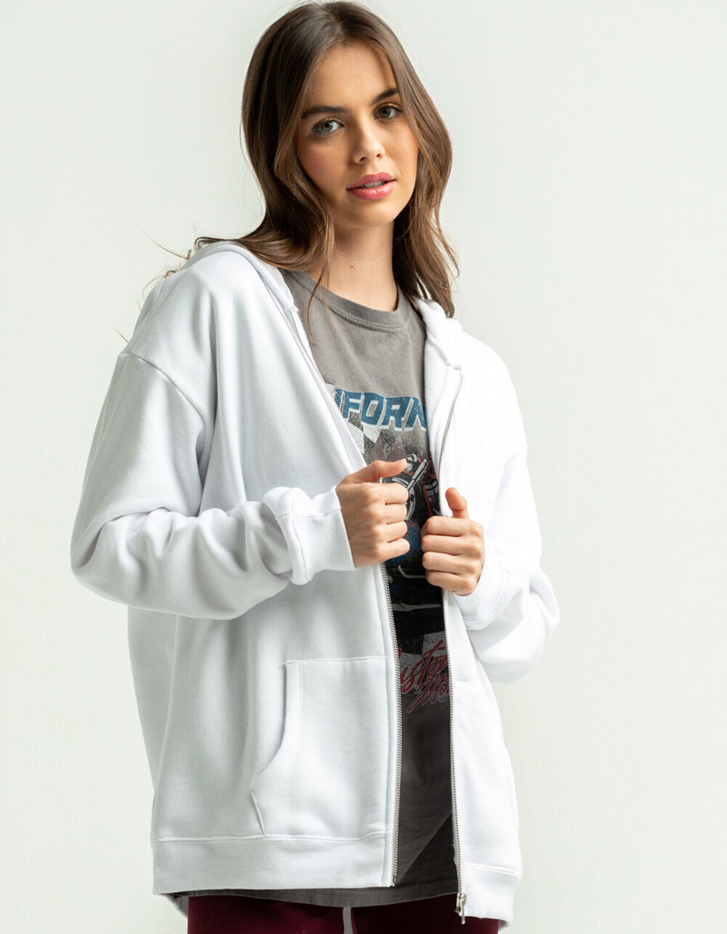FULL TILT Womens Oversized Zip-Up Hoodie image number 3