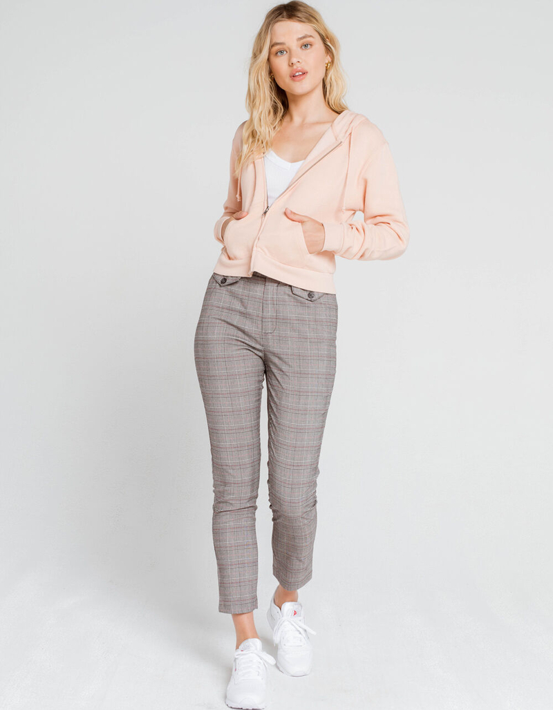 FULL TILT Essentials Womens Pink Crop Hoodie image number 3