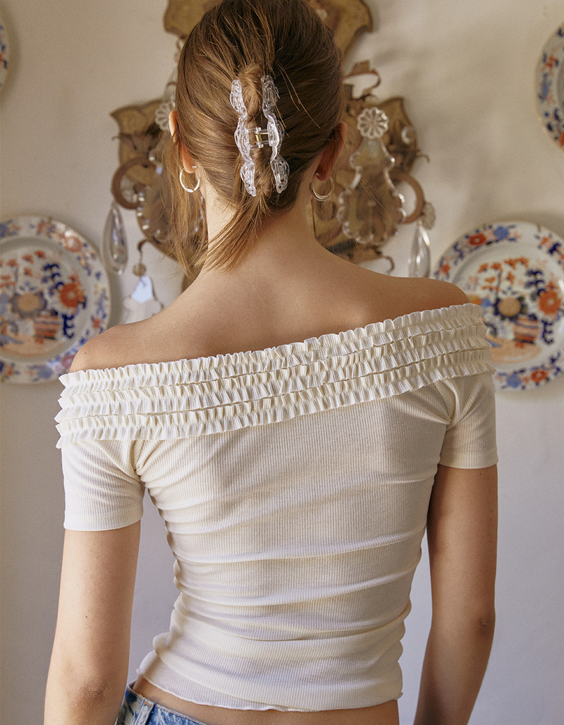 WEST OF MELROSE Off The Shoulder Ruffle Top image number 2