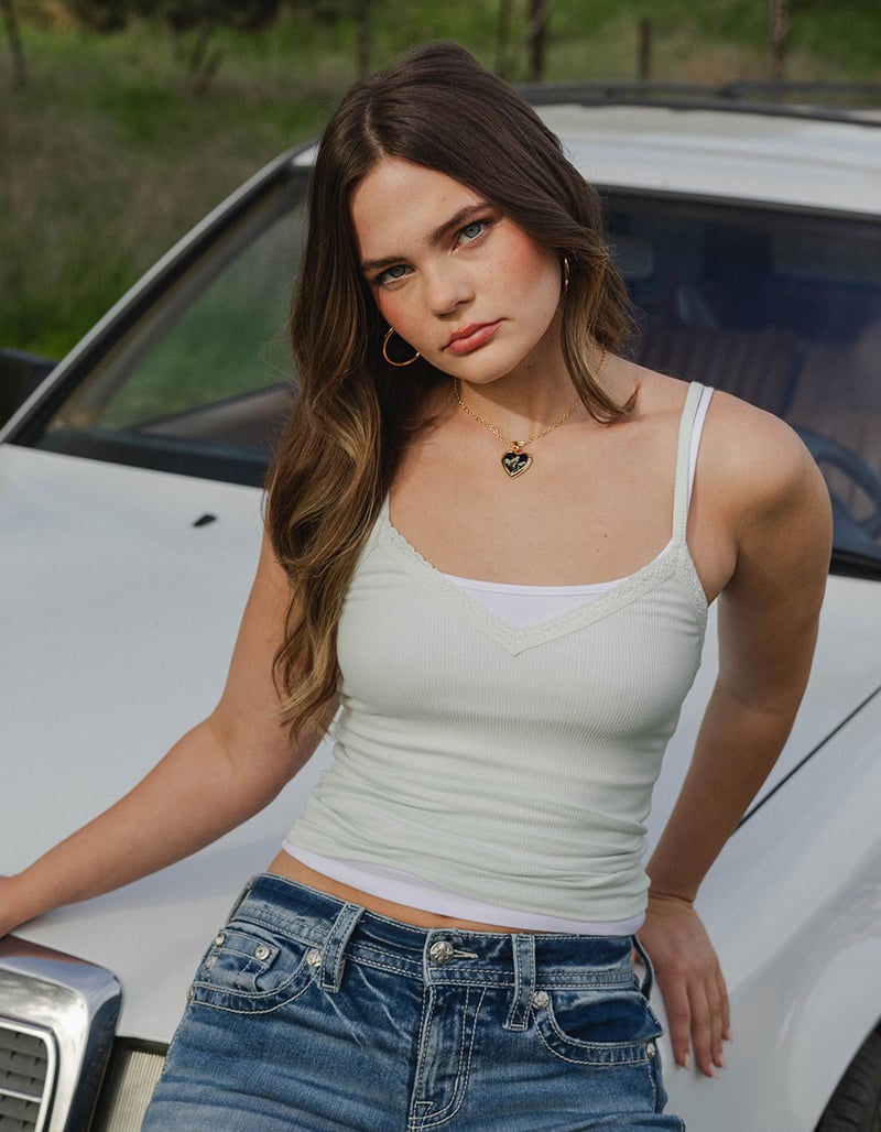 TILLYS Lace Trim Womens Cami image number 5