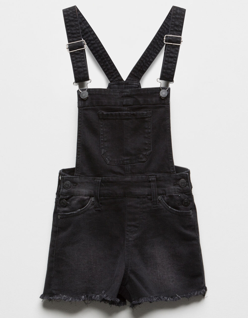 CELEBRITY PINK Frayed Girls Denim Shortalls image number 0