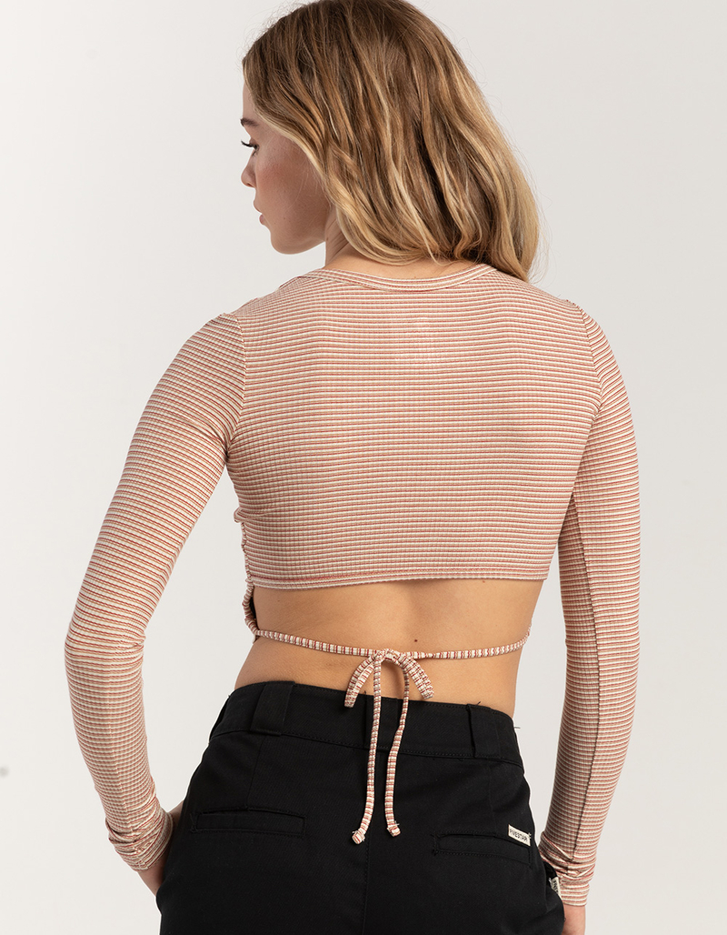 FIVESTAR GENERAL CO. Open Back Stripe Women Long Sleeve Top image number 2