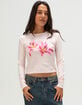 FULL TILT Lily Womens Long Sleeve Baby Tee image number 1