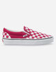 VANS Checkerboard Classic Slip-On Womens Cerise & True White Shoes image number 2