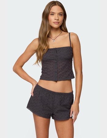 EDIKTED Shaya Button Up Eyelet Tank Top Primary Image