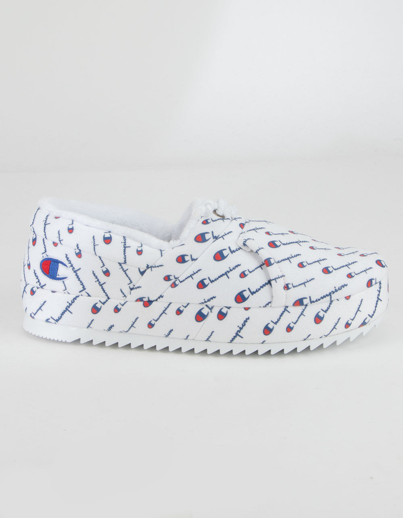 CHAMPION University Script White Womens Slippers image number 0