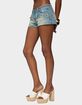 EDIKTED Tulie Grommet Distressed Denim Shorts image number 2