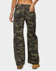 EDIKTED Soya Camo Low Rise Baggy Jeans image number 3