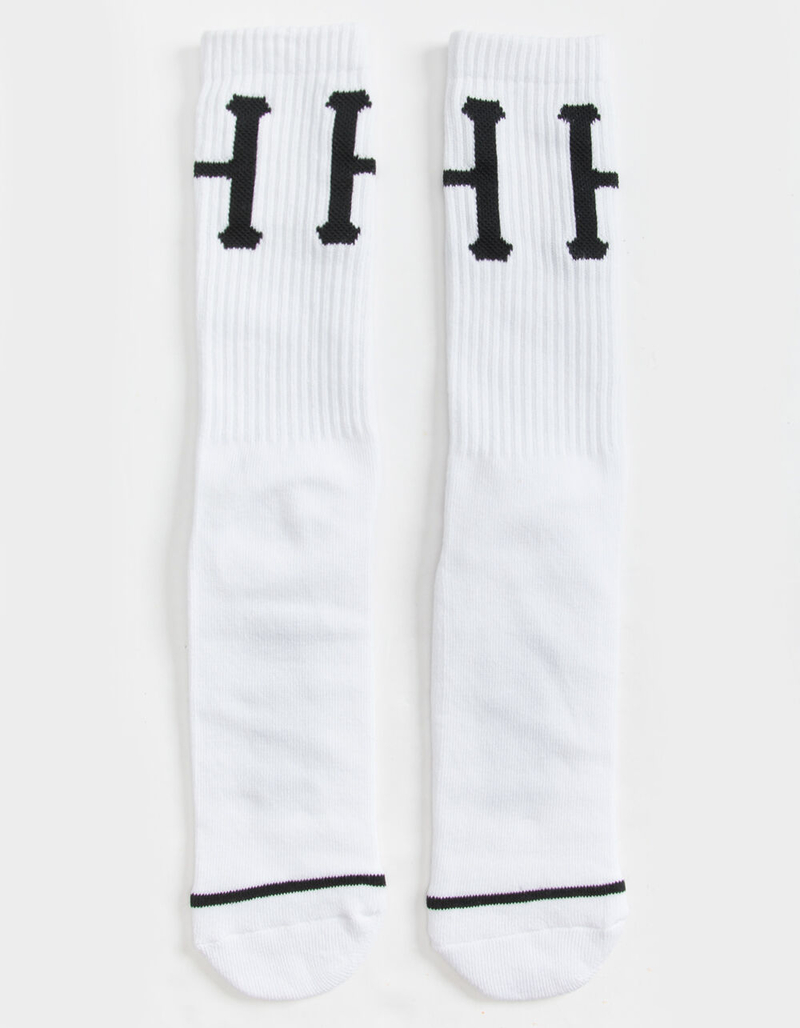 HUF Classic H Mens White Crew Socks image number 0