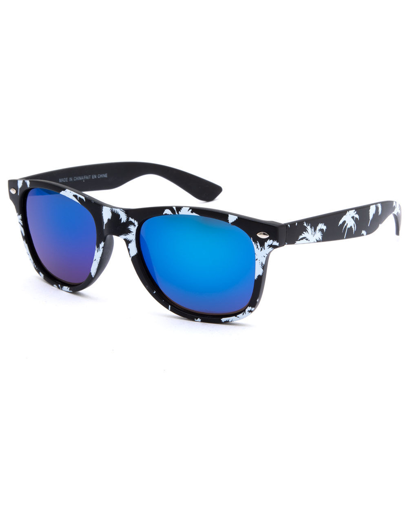 BLUE CROWN Palm Trees Blue Kids Wayfarer Sunglasses image number 0