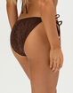 DAMSEL Palm Texture Tie Side Cheeky Bikini Bottoms image number 3