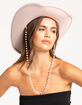 Pearl Trim Faux Wool Womens Cowboy Hat image number 2