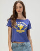 THE WILD COLLECTIVE Los Angeles Rams Womens Off The Shoulder Tee image number 1