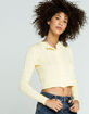 FULL TILT Cable Crew Womens Yellow Cardigan image number 2